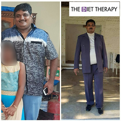 Before and After weight loss through The Diet Therapy program